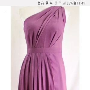 David's Bridal Long one shoulder Chiffon dress